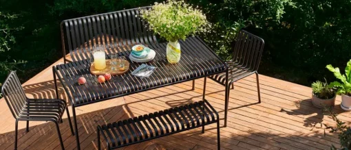 1 Palissade Bord, 2 Palissade Armchair og 1 Palissade Bench