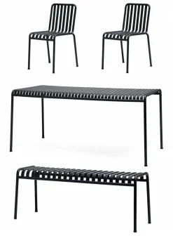 1 Palissade Bord, 2 Palissade Chair og 1 Palissade Bench