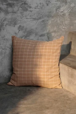 Brown Cotton Cushion Cover