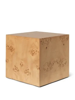 Burl Cube Side Table - Natural