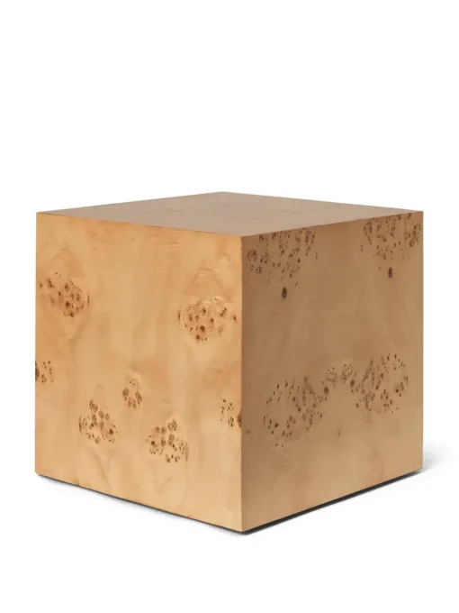 Burl Cube Side Table - Natural