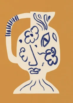 Ceramic pitcher ocre