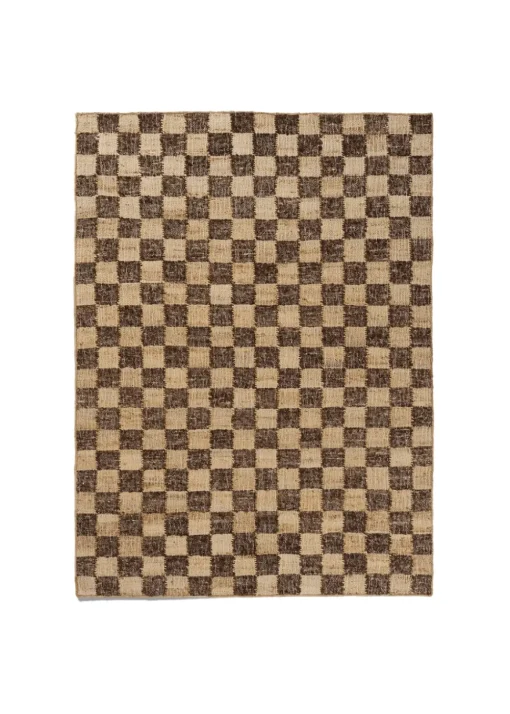 Check Wool Jute Rug
