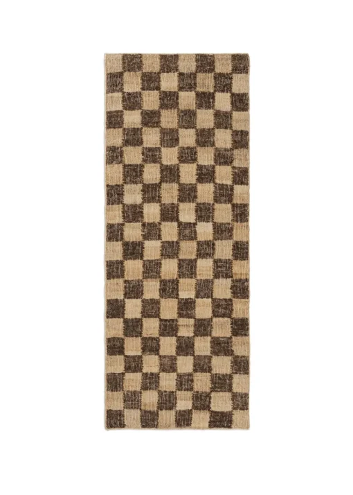 Check Wool Jute Runner