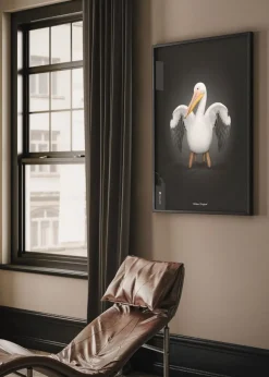 Classic Pelican Poster - Black