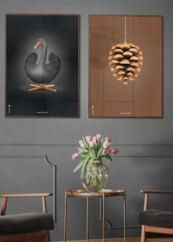 Classic Swan Poster - Black