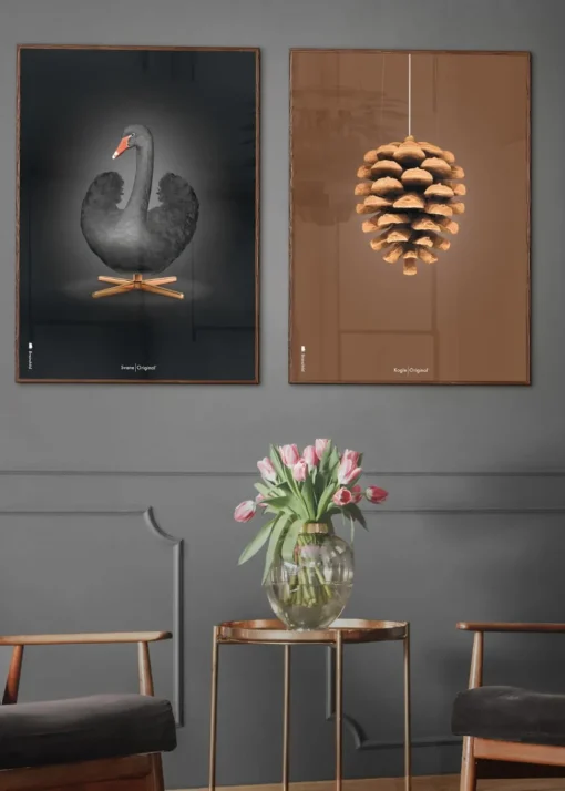 Classic Swan Poster - Black