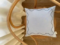 Curved embroidery cushion cover