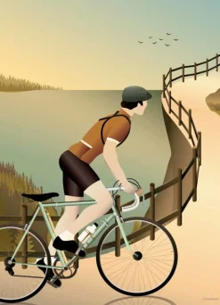 Cycling in the hills - poster
