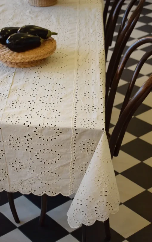 Embroidery anglaise table cloth