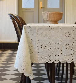 Embroidery anglaise table cloth
