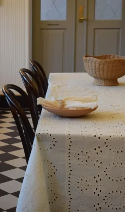 Embroidery anglaise table cloth
