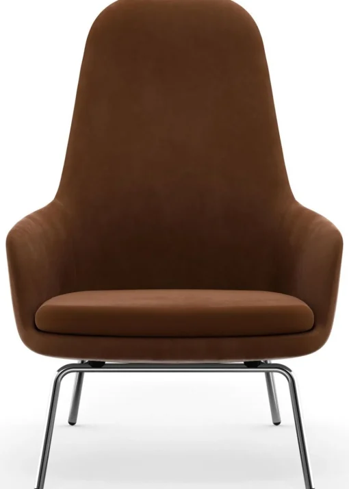 Era Lounge Chair High Steel & Chrome