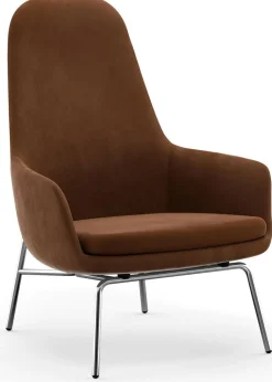 Era Lounge Chair High Steel & Chrome