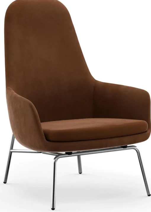Era Lounge Chair High Steel & Chrome