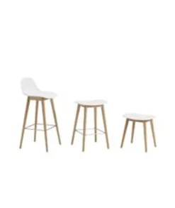 Fiber Bar Stool - Wood Base