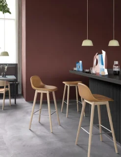 Fiber Bar Stool - Wood Base