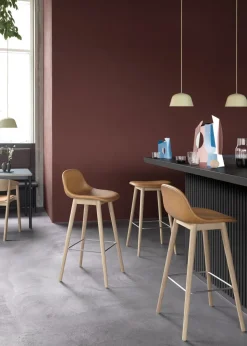 Fiber Bar Stool - Wood Base