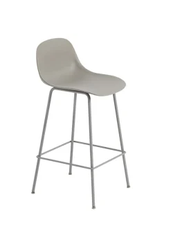 Fiber Bar Stool w/ Backrest - Tube Base