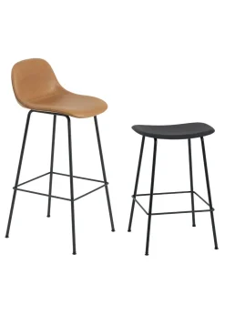 Fiber Bar Stool w/ Backrest - Tube Base