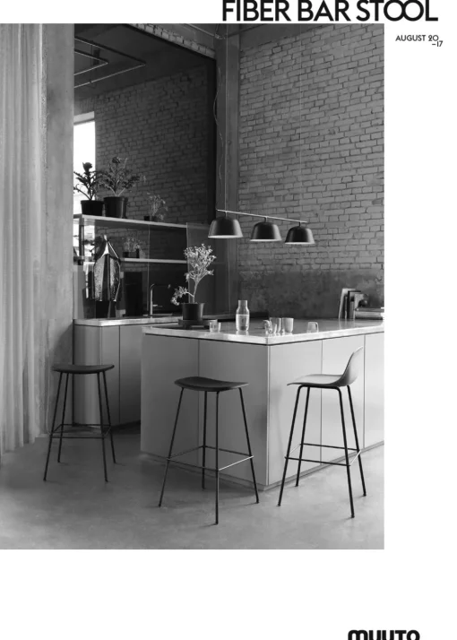 Fiber Bar Stool w/ Backrest - Tube Base