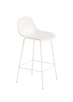 Fiber Bar Stool w/ Backrest - Tube Base