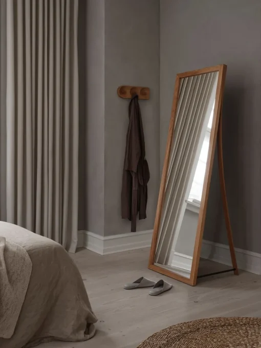 Framed oak mirror