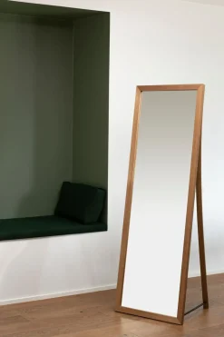 Framed oak mirror