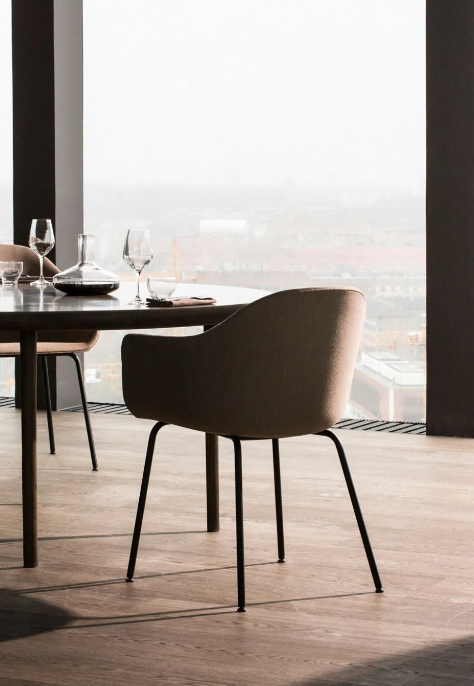 Harbour Dining Chair / Black Steel Base