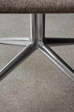 Harbour Dining Chair / Polished Aluminium Star Base w. Swivel