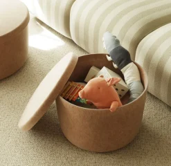 Hide Storage Pouf Small