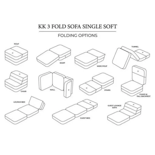 Klip klap KK 3 Fold Sofa Single Soft
