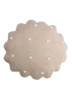 Knitted Cushion Round Biscuit