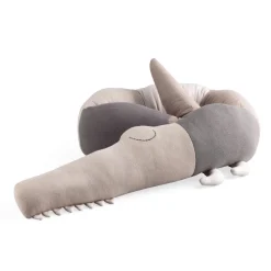 Knitted Cushion, Sleepy Croc