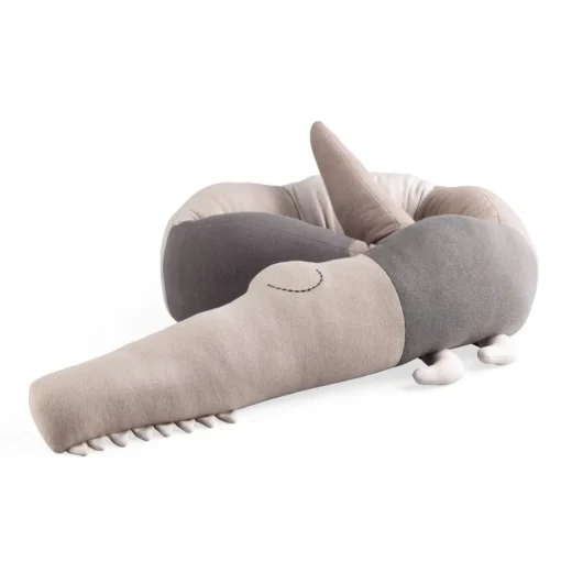 Knitted Cushion, Sleepy Croc