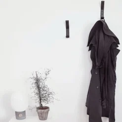 Leather coat hook