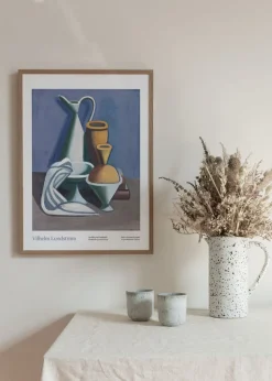Opstilling med vandkande, håndklæde og krukke Poster