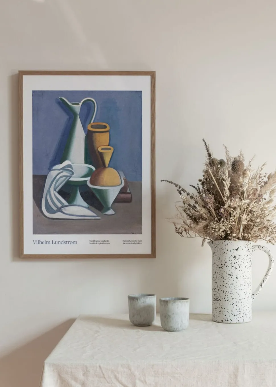 Opstilling med vandkande, håndklæde og krukke Poster