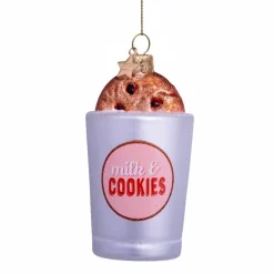 Ornament Glass Cookie w/Milk