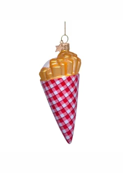 Ornament glass fries with mayonnaise