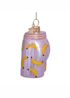 Ornament glass soft pink boxer shorts w/bananas