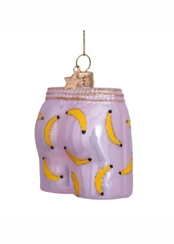 Ornament glass soft pink boxer shorts w/bananas