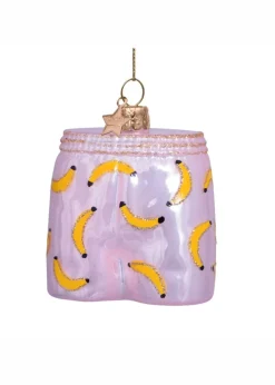 Ornament glass soft pink boxer shorts w/bananas