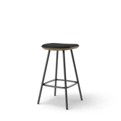 Pauline bar stool 65 cm with black metal frame - Oak Smoked Oiled