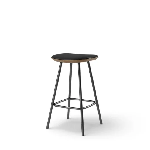 Pauline bar stool 65 cm with black metal frame - Oak Smoked Oiled
