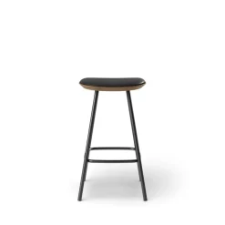 Pauline bar stool 65 cm with black metal frame - Oak Smoked Oiled