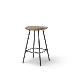 Pauline bar stool 65 cm with black metal frame - Oak Smoked Oiled