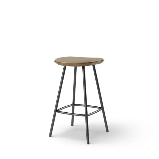 Pauline bar stool 65 cm with black metal frame - Oak Smoked Oiled