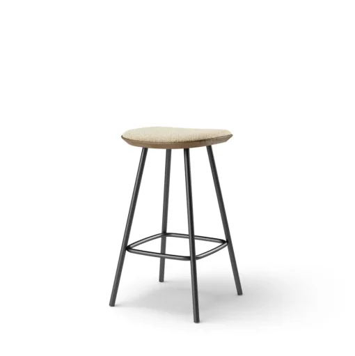 Pauline bar stool 65 cm with black metal frame - Oak Smoked Oiled