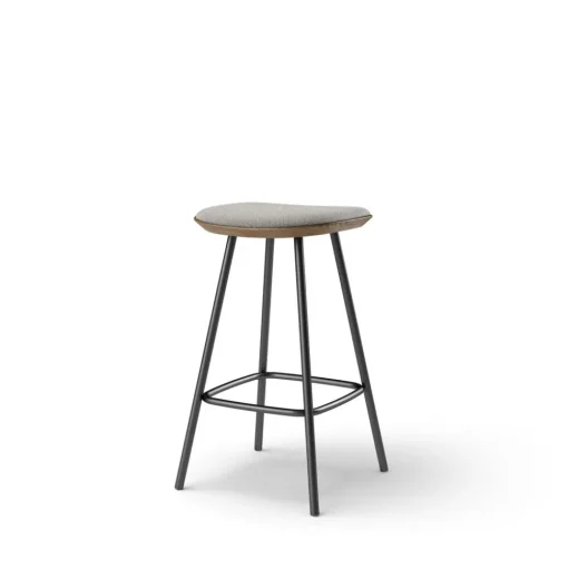 Pauline bar stool 65 cm with black metal frame - Oak Smoked Oiled